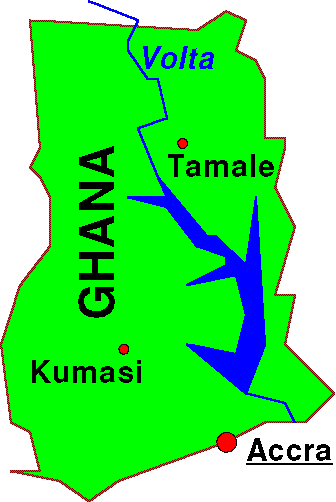 Karte Ghanas
