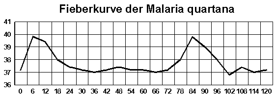 Fieberkurve der Malaria quartana